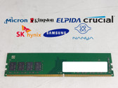 Lot of 5 Major Brand 4 GB DDR4-2400T PC4-19200U 1Rx8 1.2V DIMM Desktop RAM