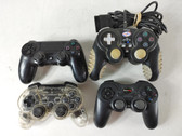 Lot of 4 Sony 3rd Party PlayStation 2/3/4 Wireless/Wired Controllers - Untested