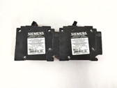 Lot of 2 Siemens Q1515NC Duplex Universal Circuit Breaker 120/240V Single-Pole 15A
