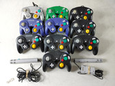 Nintendo GameCube OEM & 3rd Party Wired Controllers Lot of 10 For Parts