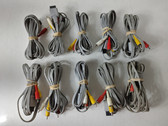 Lot of 10 Nintendo RVL-009 Wii/Wii U Console Composite RCA AV Cables - Untested
