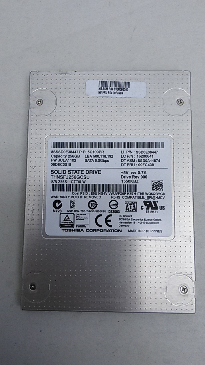 Toshiba THNSFJ256GCSU 256GB 2.5