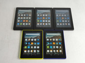 Lot of 5 Amazon SQ46CW Fire HD 7 (4th Gen) 8/16 GB Fire OS WiFi Only Tablets