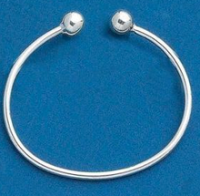 9" Sterling Silver 13g 8mm Removable Bead Wire Bracelet