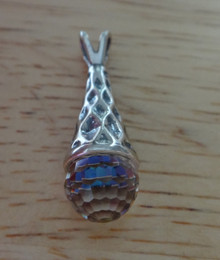 8x26mm Magic Healing Aurora Borealis Crystal Teardrop Sterling Silver Charm Pendant