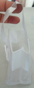 Small White Organza Jewelry 3x2x3" Gift Tote Bag w/ Satin Bow & Handle