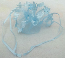 Blue Boy Shower Favor Drawstring 9" Round Gift Bag w/ Drawstring Baby Trim