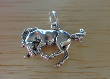 Smaller version Playful Horse with his head down Sterling Silver Charm!