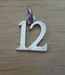 11x14mm Cute Number 12 for 12th Birthday Sterling Silver Charm