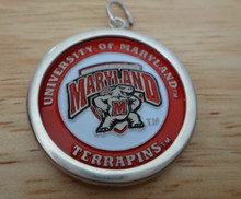 26mm University of Maryland Terrapins Double sided Sterling Silver Charm