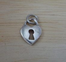 13x10mm Small Lock Heart Sterling Silver Charm