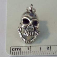 3D 20x14x12mm 5gram Halloween Movable Skull Sterling Silver Charm