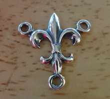 18x20mm Fleur de Lis Rosary Center Sterling Silver Charm!