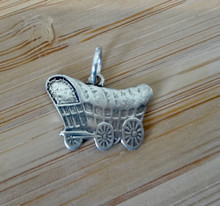 Flat 20x15mm Sooners Covered Wagon Sterling Silver Charm