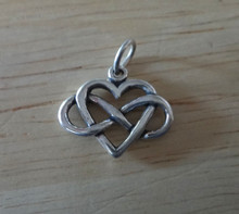 16x13mm Infinity intertwined with a Heart Love Wedding Sterling Silver Charm