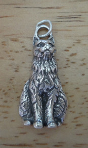 Large 3g Sitting Cat Sterling Silver Charm!