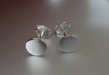 6mm Sterling Silver Flat disk Sterling Silver Studs Posts Earrings!