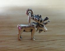 3D 15x16mm Deer Realistic Moose Sterling Silver Charm