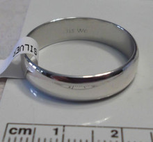 sizes 10 to 14 Sterling Silver Solid 4-5g Plain 6 mm Wide Band Wedding Style Ring