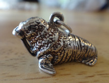 3D 16x23mm 7g Tusked Walrus Sterling Silver Charm hollow bottom