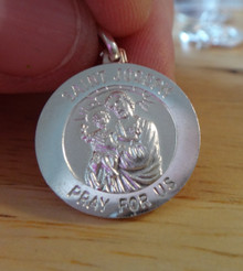 15 mm Baby & St Joseph Medal Sterling Silver Charm