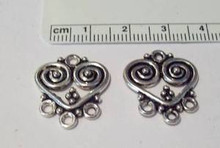 Sterling Silver 5g Chandalier Heart Earring Findings Beads