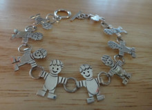 7.25" Sterling Silver 9 Boy Links 13g Triplet Bracelet