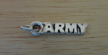 4x20mm says ARMY Military Sterling Silver Charm!