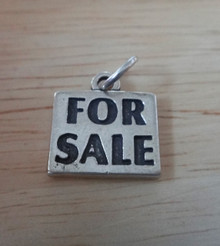 15x17mm says For Sale on a Sign with no stick Sterling Silver Charm!