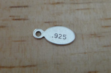 Tiny Sterling Silver Finding Oval Sterling Silver Tag says 925