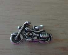 3D Detailed 18x12mm Motorcycle Sterling Silver Charm