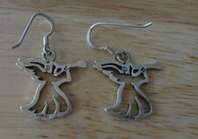 Cut Out Angel Sterling Silver Earrings on French Wires