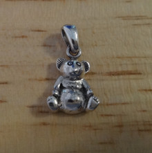 11x14mm Small Teddy Bear with big belly Sterling Silver Charm