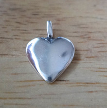 11x15mm Solid Flat back Puffy Heart Sterling Silver Charm