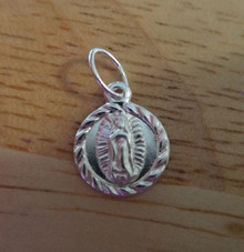 9mm Tiny Guadalupe Miraculous Mary for Baby Sterling Silver Charm
