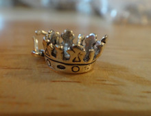 3D 11x13mm Crown Princess Queen Homecoming Sterling Silver Charm