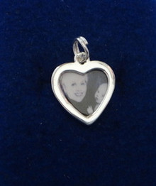 Miniature Holds 1 Picture Photograph Heart Frame Sterling Silver Charm