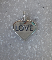 Heavy Heart says Love Valentine Sterling Silver Charm