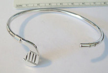 7.5" Sterling Silver 15gr Solid Golf Club Cuff Bracelet