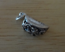 3D Crunchy Taco Food Sterling Silver Charm