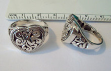 size 5 6 7 8 or 9 Large Decorative Heart Sterling Silver Ring