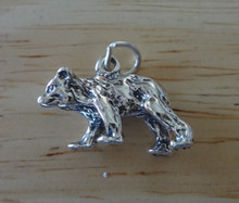 3D 4g Lg Grizzly Brown Bear Zoo Animal Sterling Silver Charm