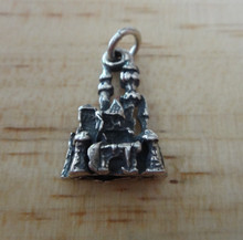 Detailed 3D Princess Castle Sterling Silver Charm! Cute!!