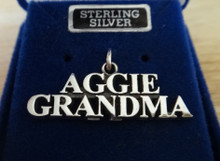 30x11mm Texas A&M University ATM Aggie Grandma Sterling Silver Charm