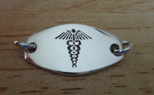 Sterling Silver 40x18mm Large 10g Medical Alert ID Link Charm