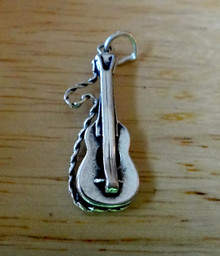 10x25mm 3D Spanish Guitar Music Sterling Silver Charm