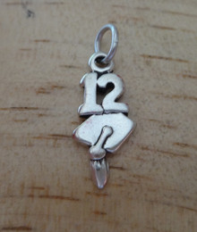 12 or 2012 with Graduation Cap Sterling Silver Charm!!