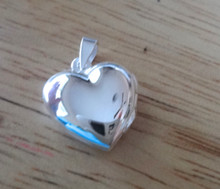 Movable Medium 18mm Plain Heart Locket Sterling Silver Charm