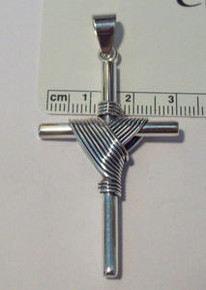 XLarge 54 mm Unusual Draped Cross Sterling Silver Charm