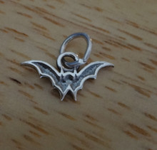 9x17mm Tiny Halloween Vampire Bat Sterling Silver Charm!